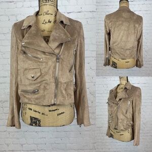 (BLANKNYC) Vegan Suede Zipper Details Jacket